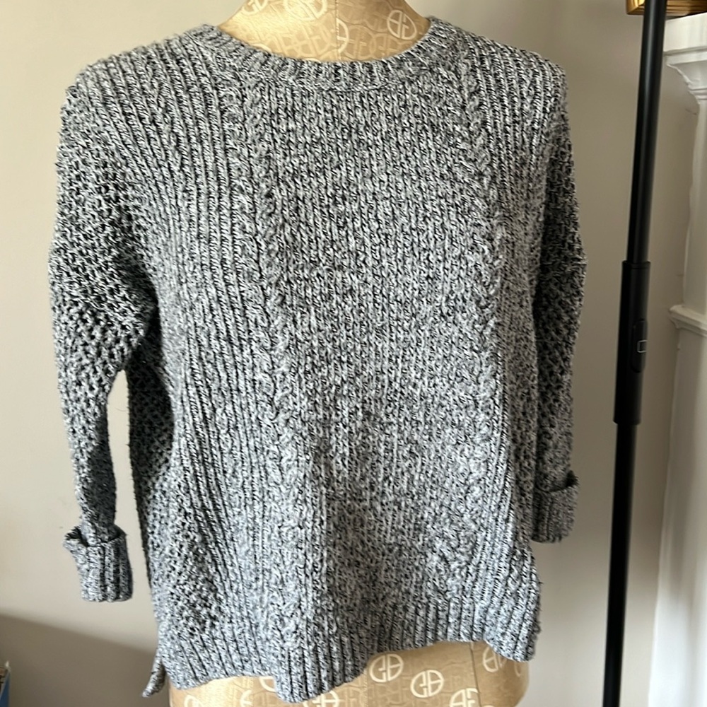 EUC  Madewell Marled Gray Plaza Pullover Sweater